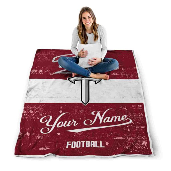 personalized troy trojans grunge texture red white blanket high quality