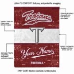 personalized troy trojans grunge texture red white blanket new arrival