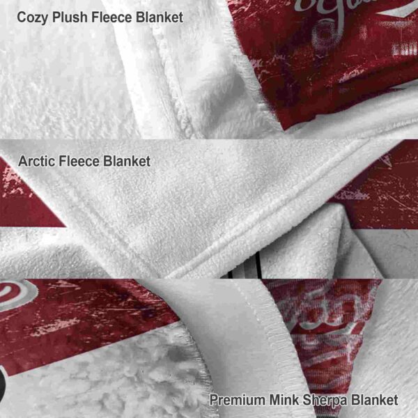 personalized troy trojans grunge texture red white blanket premium grade