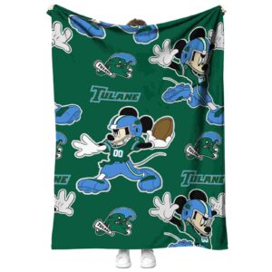 personalized tulane green wave mickey green blanket best selling