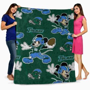 personalized tulane green wave mickey green blanket fashion forward