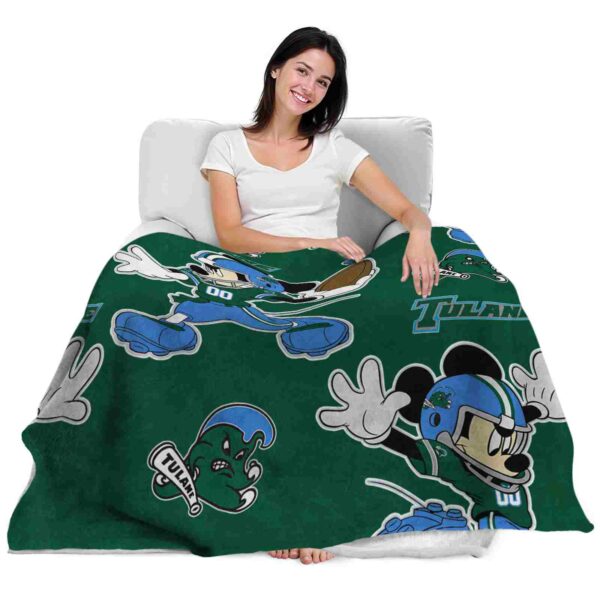 personalized tulane green wave mickey green blanket latest model