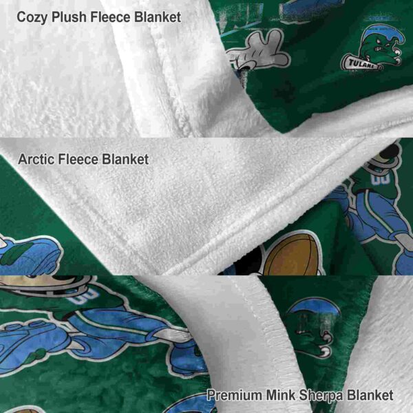 personalized tulane green wave mickey green blanket premium grade