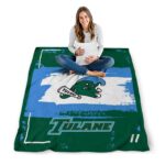 personalized tulane green wave paint strokes green white blanket best selling