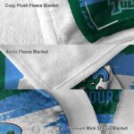 personalized tulane green wave paint strokes green white blanket best selling