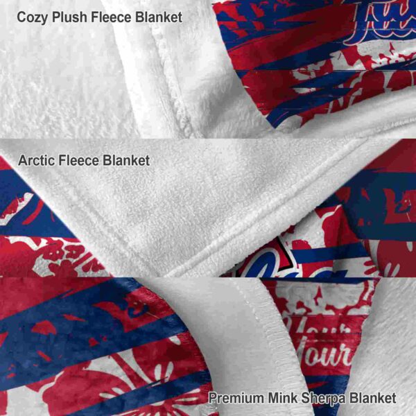 personalized tulsa golden hurricane floral stripes blue white blanket premium grade