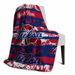 personalized tulsa golden hurricane floral stripes blue white blanket top rated