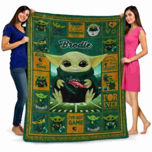 personalized uab blazers baby yoda green blanket fashion forward
