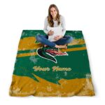 personalized uab blazers grunge streaks green blanket best selling