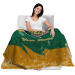 personalized uab blazers grunge streaks green blanket best selling