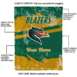 personalized uab blazers grunge streaks green blanket best selling