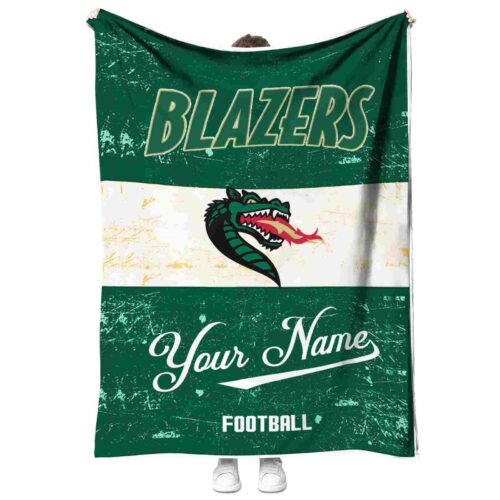 personalized uab blazers grunge texture green white blanket best selling