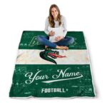 personalized uab blazers grunge texture green white blanket best selling