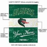 personalized uab blazers grunge texture green white blanket best selling