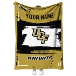 personalized ucf knights paint strokes gold white blanket best selling
