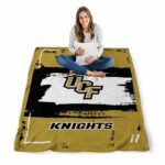 personalized ucf knights paint strokes gold white blanket best selling