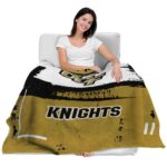 personalized ucf knights paint strokes gold white blanket best selling