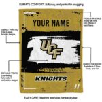 personalized ucf knights paint strokes gold white blanket best selling
