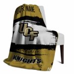 personalized ucf knights paint strokes gold white blanket best selling