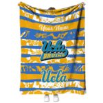 personalized ucla bruins floral stripes blue white blanket best selling