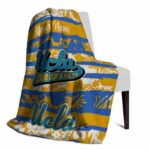 personalized ucla bruins floral stripes blue white blanket best selling