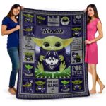 personalized uconn huskies baby yoda blue blanket best selling