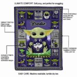 personalized uconn huskies baby yoda blue blanket best selling
