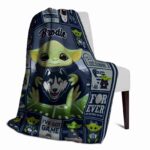 personalized uconn huskies baby yoda blue blanket best selling