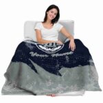 personalized uconn huskies grunge streaks blue blanket best selling