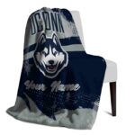 personalized uconn huskies grunge streaks blue blanket best selling