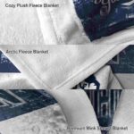personalized uconn huskies grunge texture blue white blanket best selling