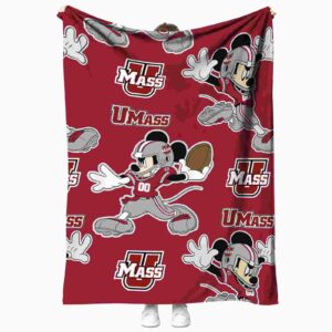 personalized umass minutemen mickey red blanket best selling