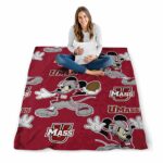 personalized umass minutemen mickey red blanket best selling
