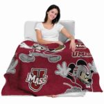personalized umass minutemen mickey red blanket best selling