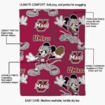 personalized umass minutemen mickey red blanket best selling