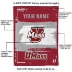 personalized umass minutemen paint strokes red white blanket best selling