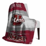 personalized umass minutemen paint strokes red white blanket best selling