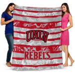 personalized unlv rebels floral stripes red white blanket best selling