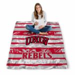 personalized unlv rebels floral stripes red white blanket best selling