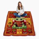 personalized usc trojans baby yoda red blanket best selling