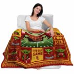 personalized usc trojans baby yoda red blanket best selling