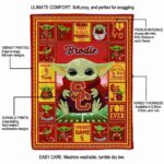 personalized usc trojans baby yoda red blanket best selling