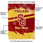 personalized usc trojans grunge streaks red blanket new arrival
