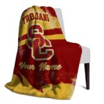 personalized usc trojans grunge streaks red blanket top rated