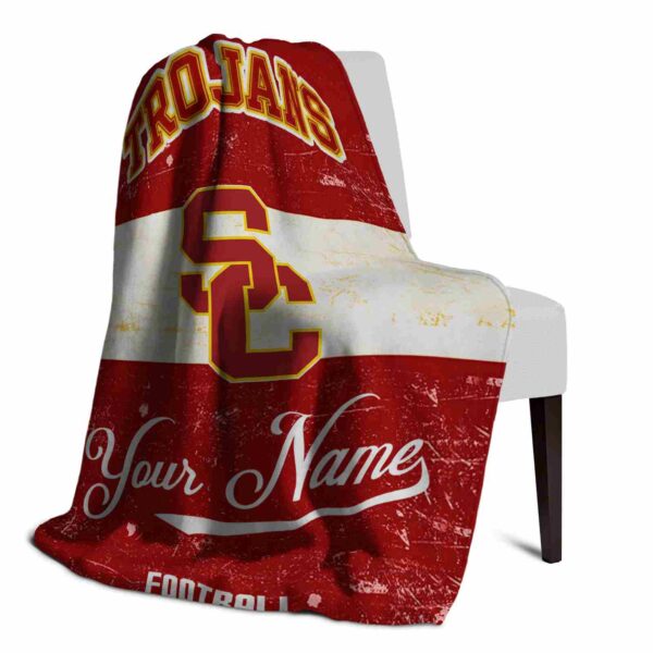 personalized usc trojans grunge texture red white blanket top rated