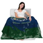 personalized utah jazz grunge streaks navy blanket best selling