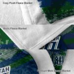 personalized utah jazz grunge streaks navy blanket best selling