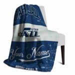 personalized utah jazz grunge texture navy white blanket best selling