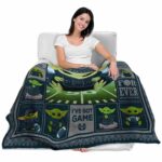 personalized utah state aggies baby yoda navy blanket latest model