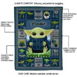 personalized utah state aggies baby yoda navy blanket new arrival